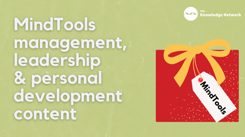 Present with gift tag reading 'MindTools': MindTools management, leadership and personal development content