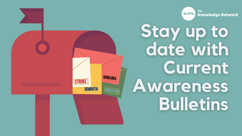 Mailbox with festive letters titles: Stroke, dementia, guidelines, education: Stay up to date with current awareness bulletins