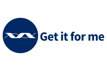 Get it for me service icon with blue helix logo for The Knowledge Network